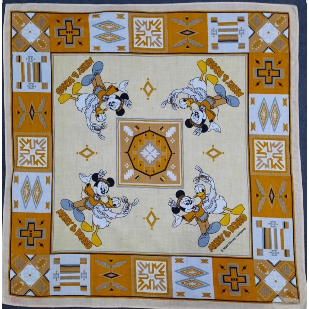 Saputangan Mickey & Donald Original Handkerchief Walt Disney Company Vintage 90's