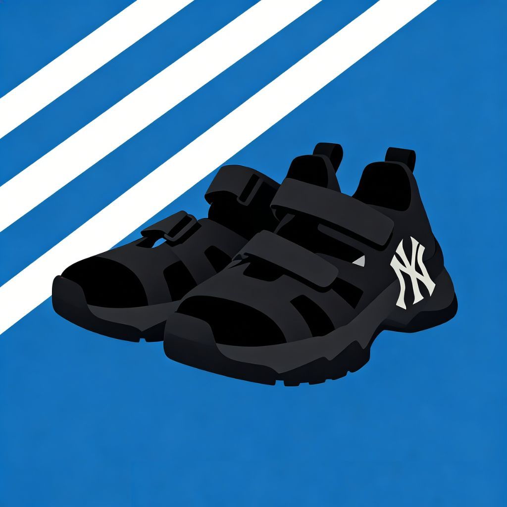 Sepatu Sandal MLB BigBall Chunky NY Yankees Mask Black