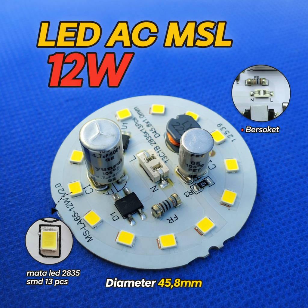 PCB LED AC MSL 12 w D45 mm