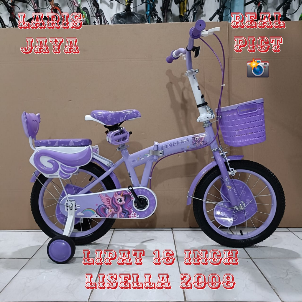 [ BONUS BELL ] Sepeda lipat anak 16 inch Axxil 616 TERBARU , dan Lipat 16 Venus 22, Lisella 2008 ter