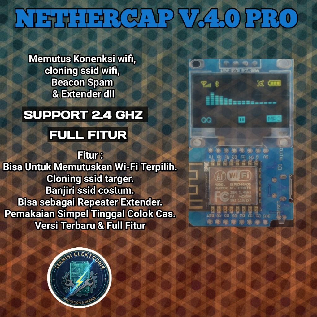 NETHERCAP V.4.0 PRO ESP8266 & Esp32 2.4 Ghz. ALAT UJI KEAMANAN WIFI. HACK WIFI