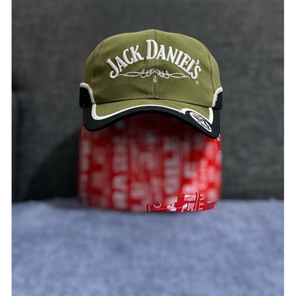 TOPI JACK DANIEL'S GREEN VINTAGE ORI STRAP KULIT LAWAS