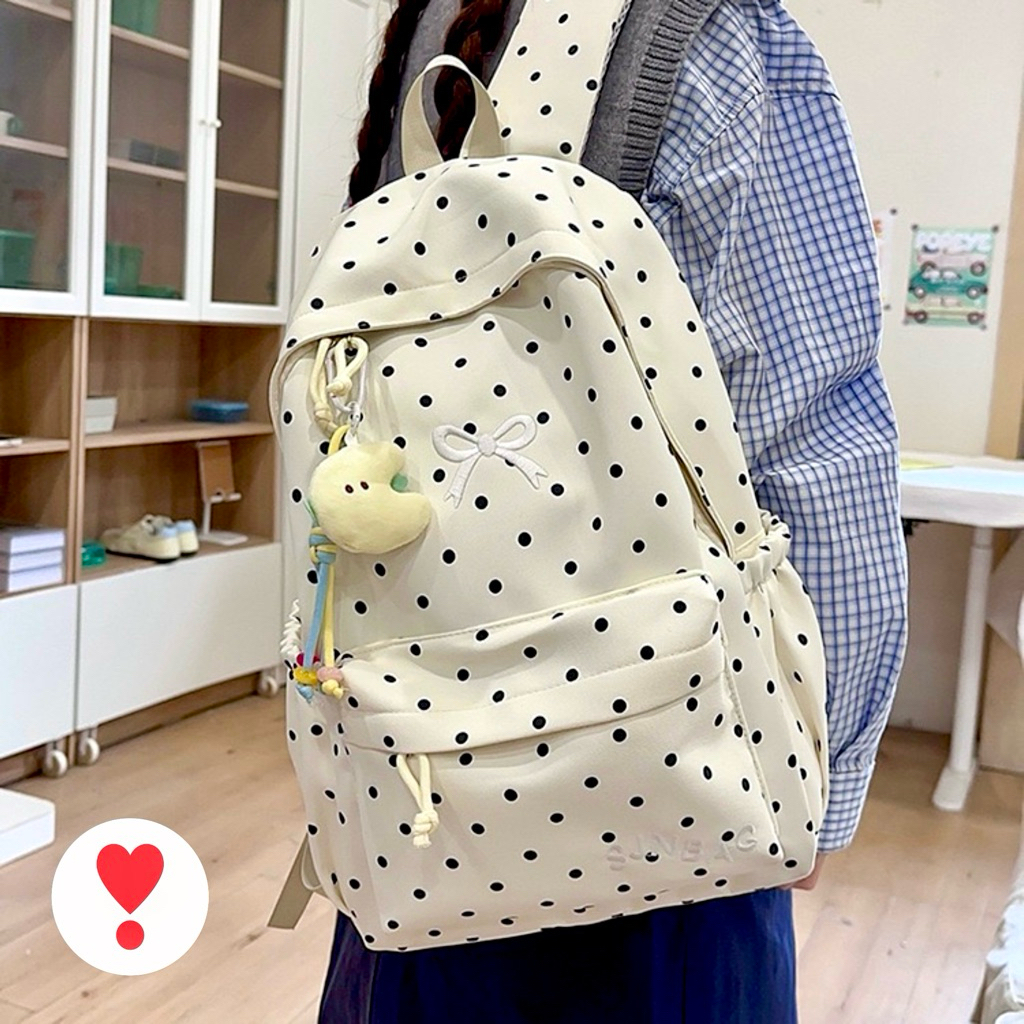 Ransel Wanita Polkadot Aesthetic Korean Style Tas Kerja Wanita Tas Kuliah Wanita Fashion Aimes Polka