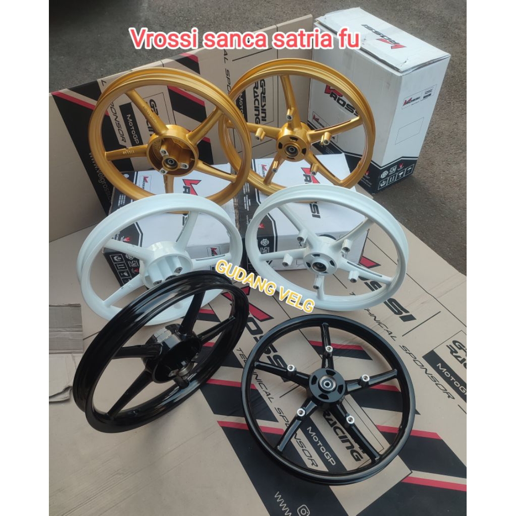 VELG PELEK RACING V ROSSI SANCA RING 17 SATRIA FU UKURAN 140/160 ORIGINAL VROSSI ACCESSORIES MOTORCY