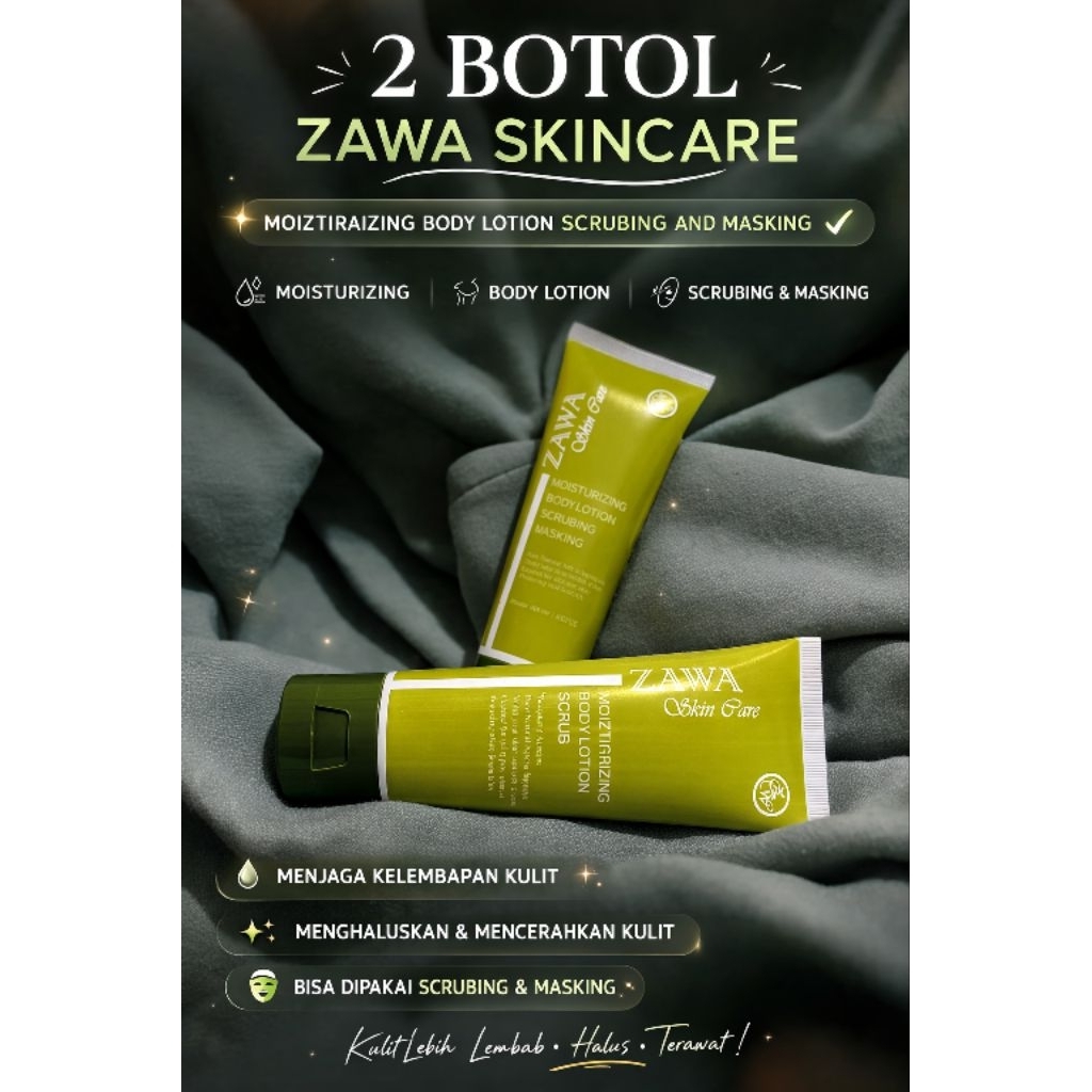 ZAWA SKINCARE BPOM | 2 botol zawa skincare | Lotion / Scrub / Masking | Super Hemat