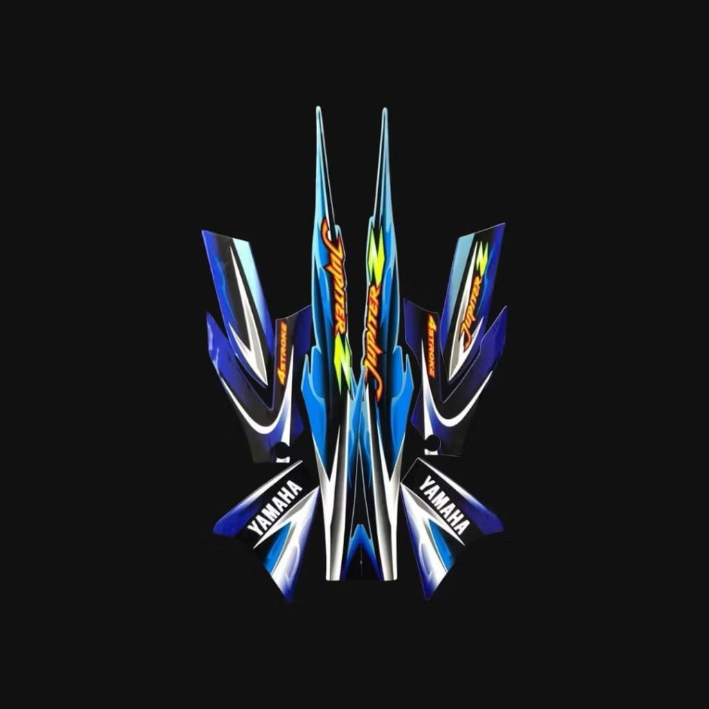 STIKER STRIPING MOTOR YAMAHA JUPITER Z 2005 LENGKAP WARNA BIRU STANDAR