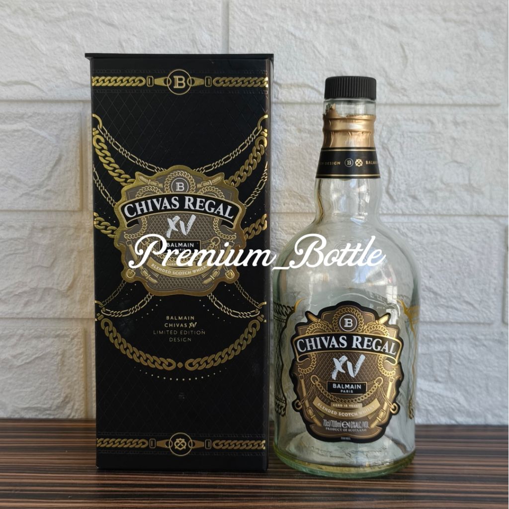 Botol Kosong Chivas Regal XV Balmain Limited Edition Design 700ml + Box