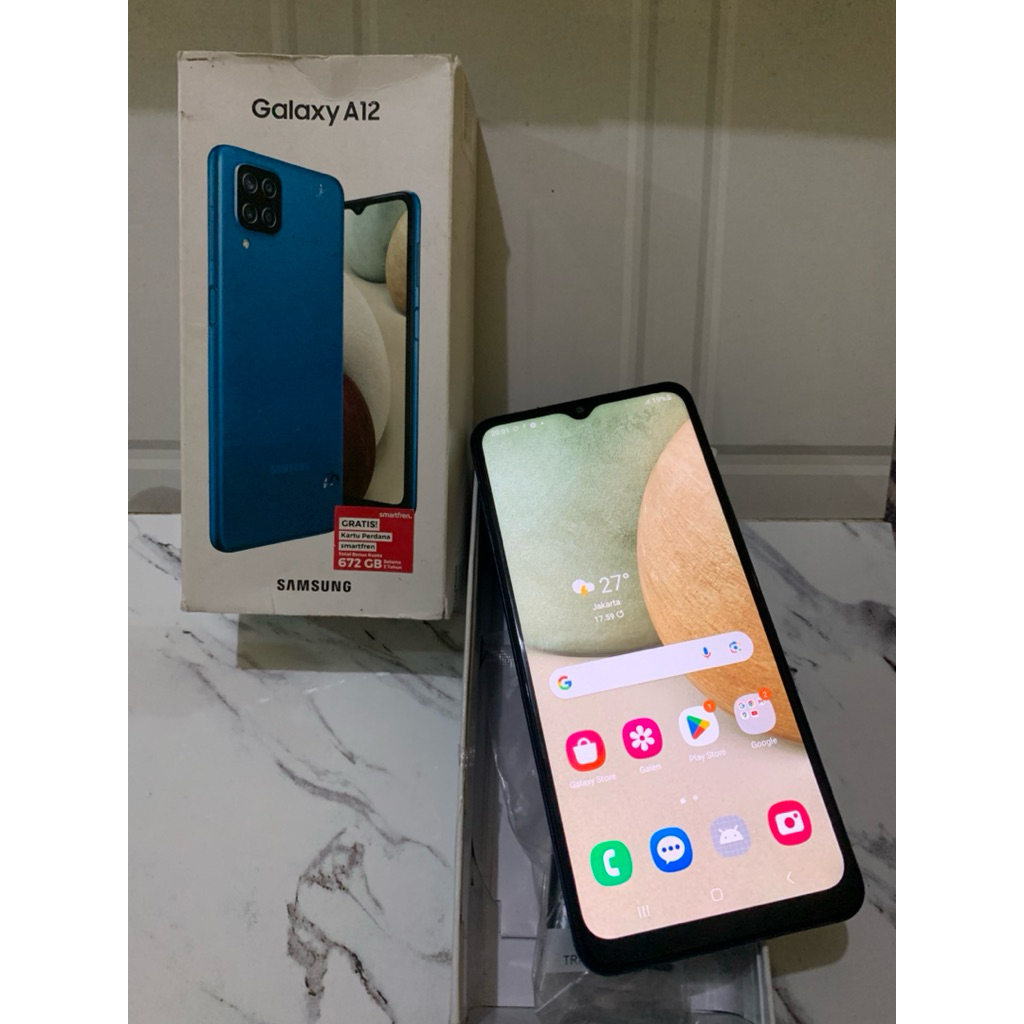 samsung a12 ram 6/128 fullset second - hp second samsung a12 ram 6/128 orian no minus