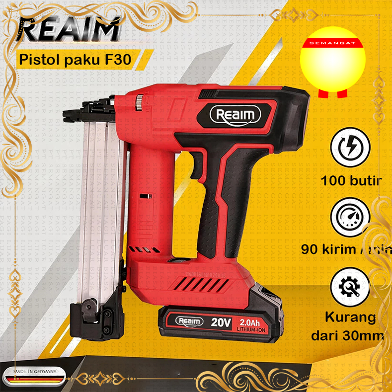 Mesin Paku tembak Nail Gun Nailer Alat Paku Tembak Stapler dengan Baterai