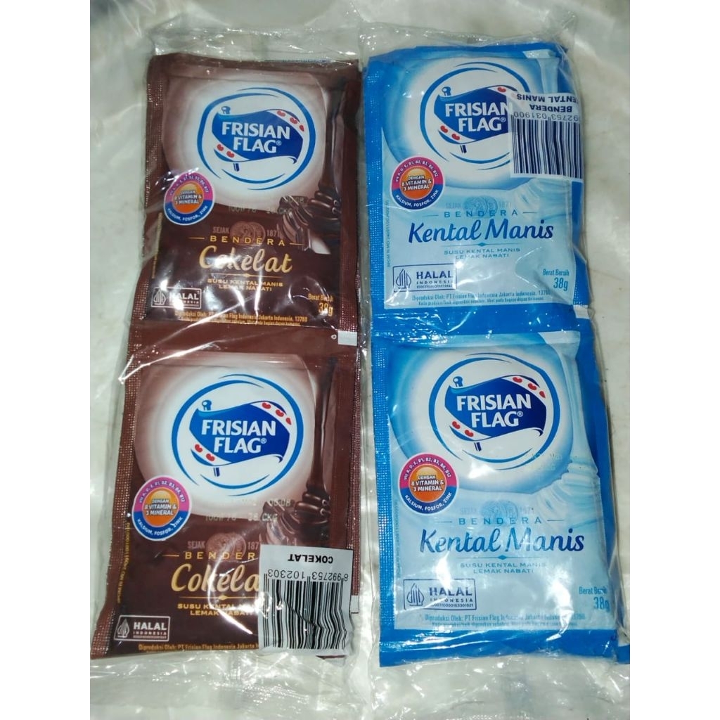 susu Frisian flag sachet coklat dan putih