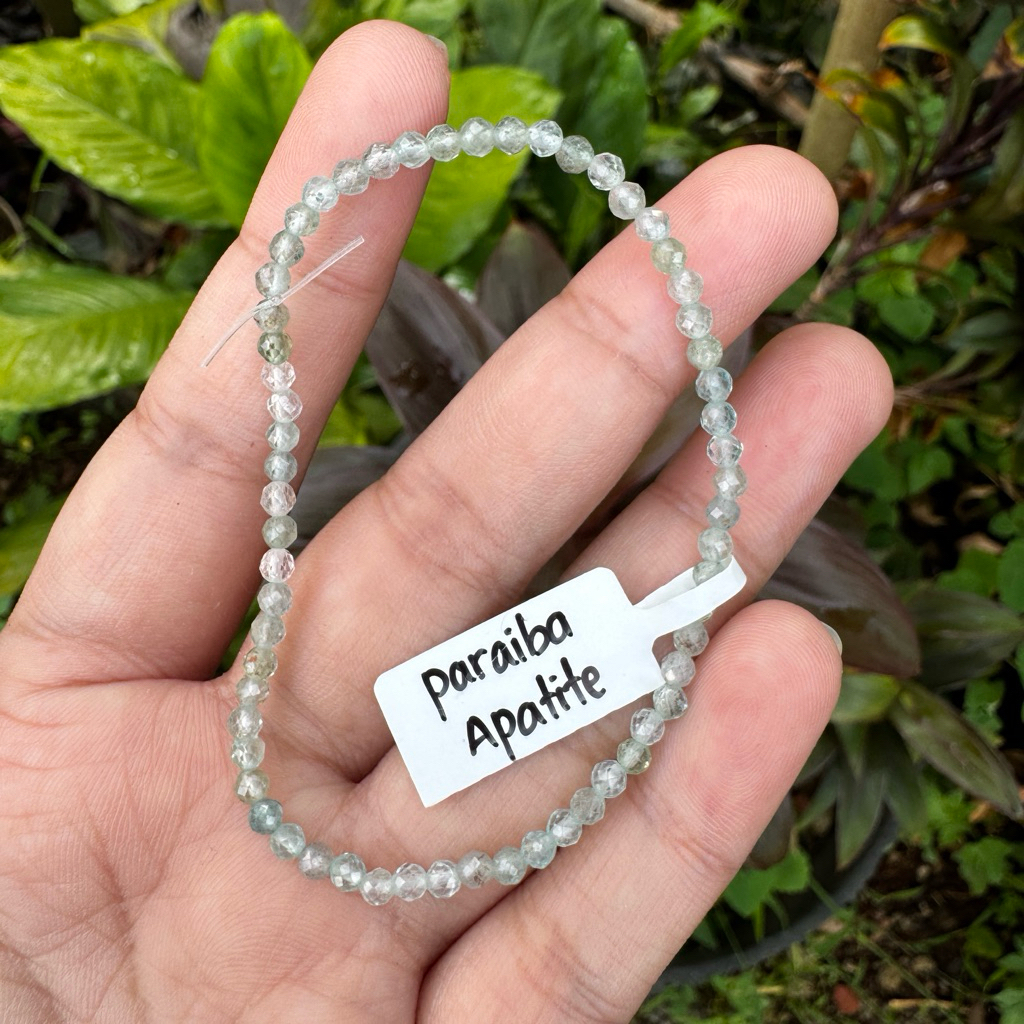 gelang batu alam asli  paraiba apetite 2mm