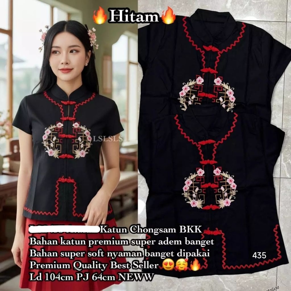 atasan blouse katun bordir import jumbo bigsize