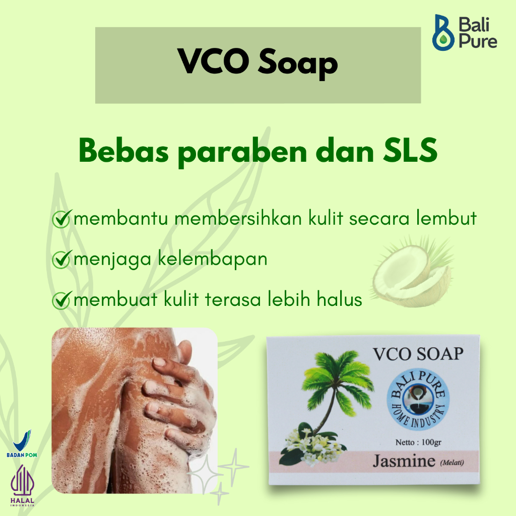 Bali Pure Home Industry BPOM VCO Soap Jasmine 100 gr