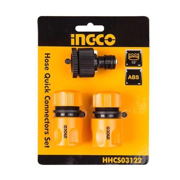 Hose Quick Connector Set 3 Pcs INGCO ORIGINAL HHCS03122 HOSE QUICK CONNECTOR