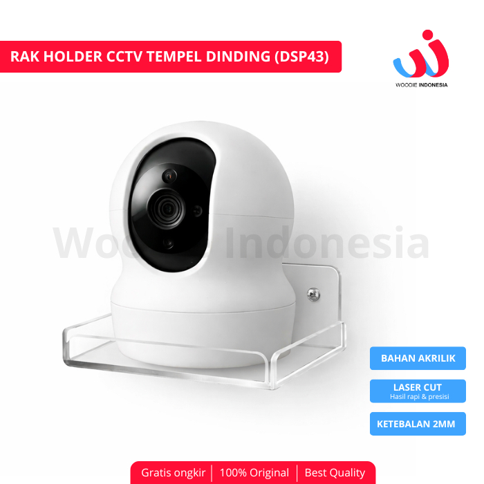 Rak Holder CCTV Tempel Dinding Dudukan Bracket Router Wifi Tempat Speaker Akrilik Bening 3mm
