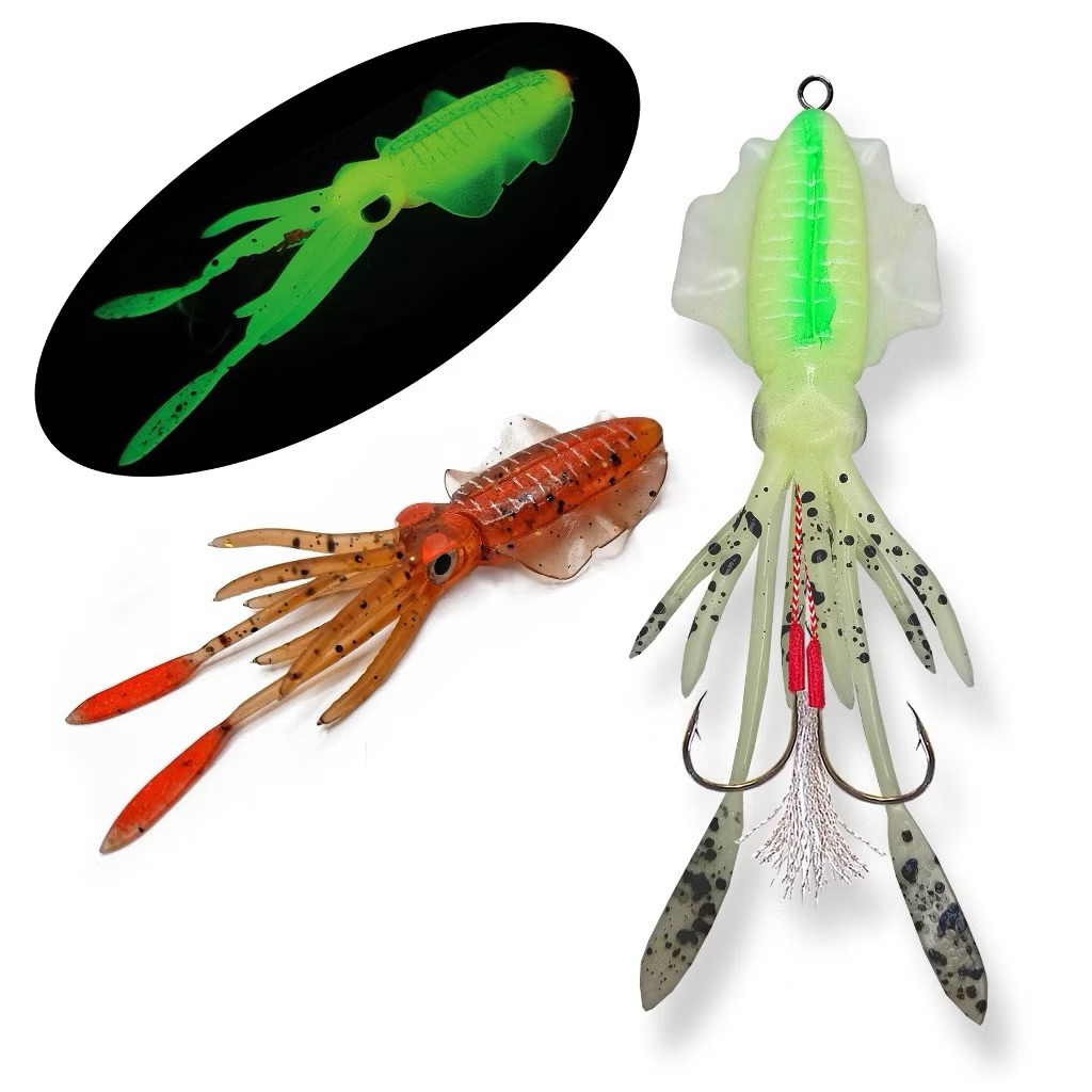 Umpan Pancing Casting Cumi Karet Size Realis Mirip Cumi Asli Bukan Chasebait Termasuk Hook Assist