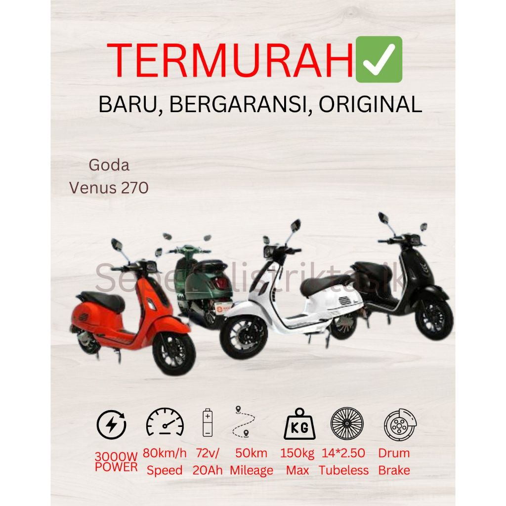MOTOR LISTRIK GODA VENUS 270,TERMURAH,BARU,ORIGINAL DAN BERGARANSI