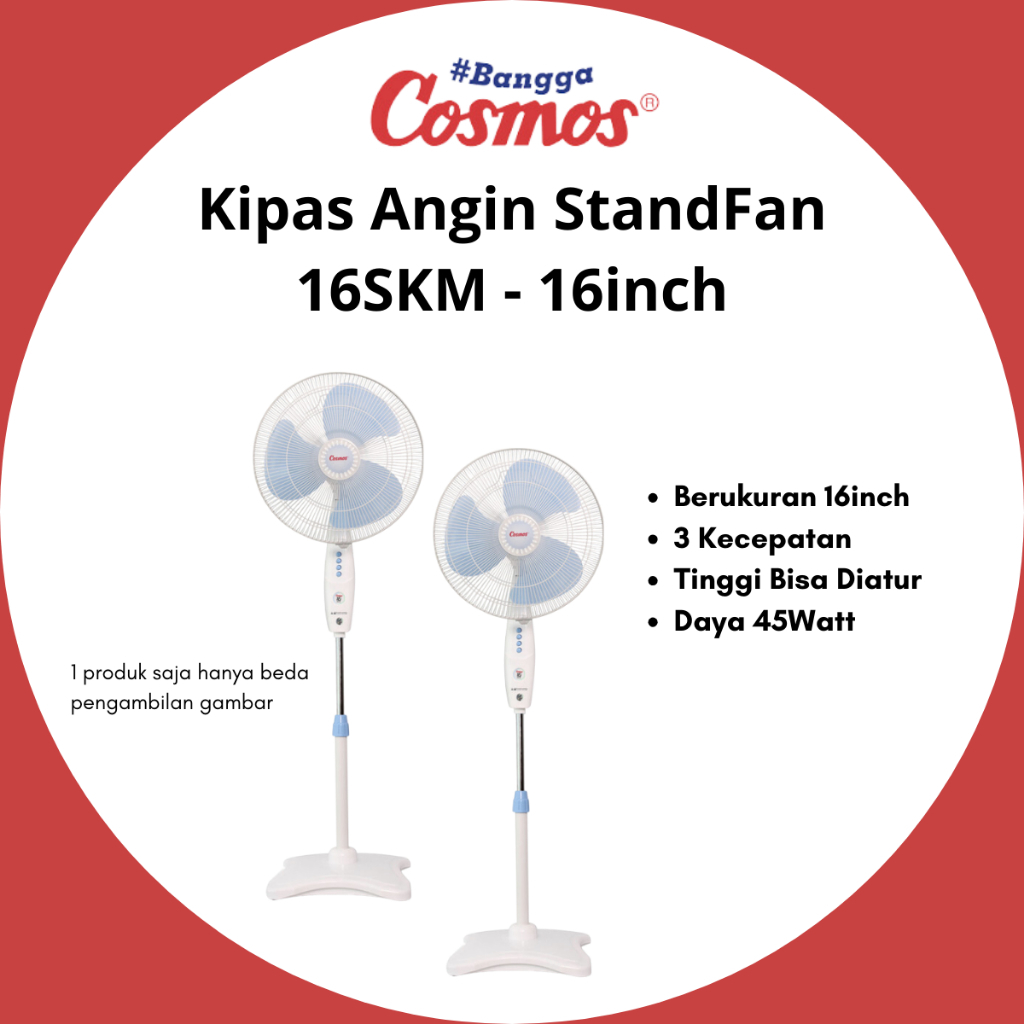 Cosmos Kipas Angin 16SKM Stand Fan 16inch/16 SKM/16-SKM/KIPAS ANGIN BERDIRI 16 INCH/ STAND FAN 16"/K