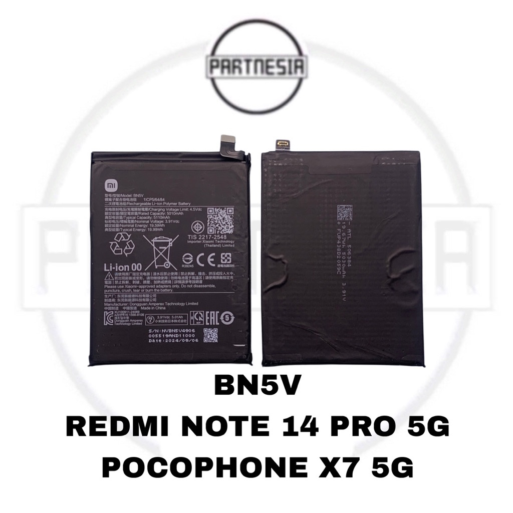 BATERAI BATTERY BATRE BN5V XIAOMI REDMI NOTE 14 PRO 5G / POCO X7 / POCOPHONE X7 ORIGINAL COPOTAN