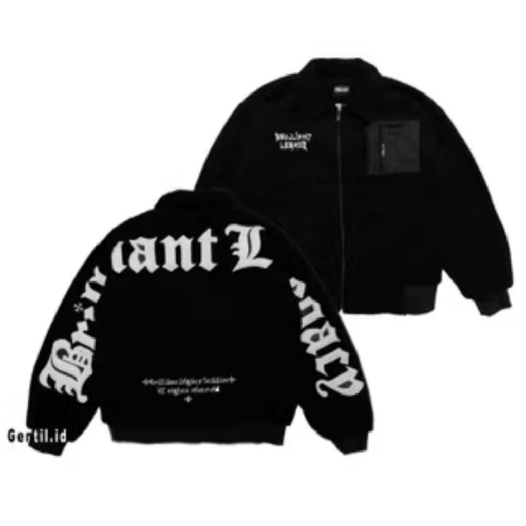 PRELOVED GENTIL SHERPA JACKET BRILIANT LEFACY  BLACK ORIGINAL