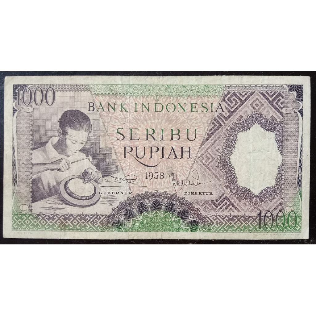 UANGKUNO 1000 RUPIAH PEKERJA THN 1958