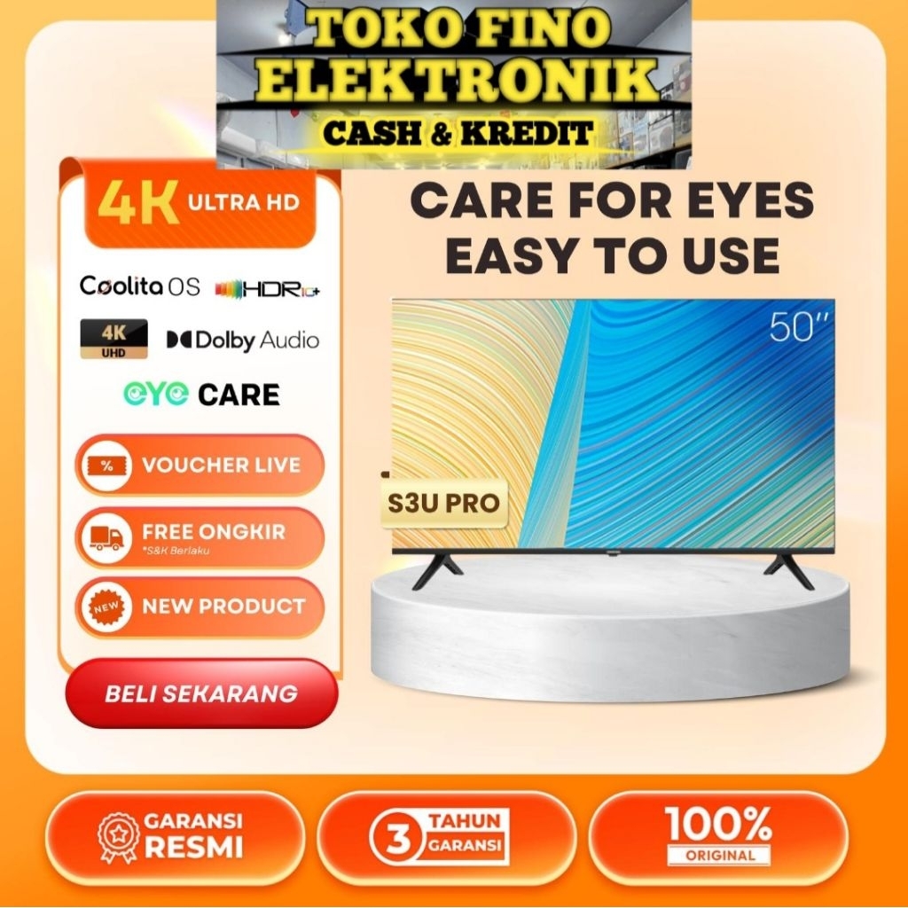 COOCAA 50in/55in SMART TV 4K 50S3U PRO/ 55S3U PRO