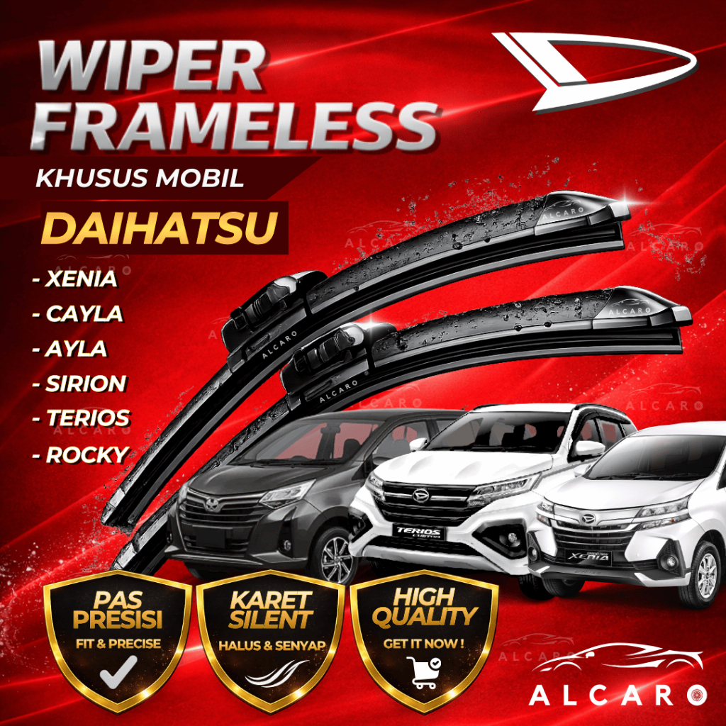 ALCARO Wiper Frameless Premium DAIHATSU Xenia / Sigra / Ayla / Sirion / Terios / Rocky – Wiper Mobil