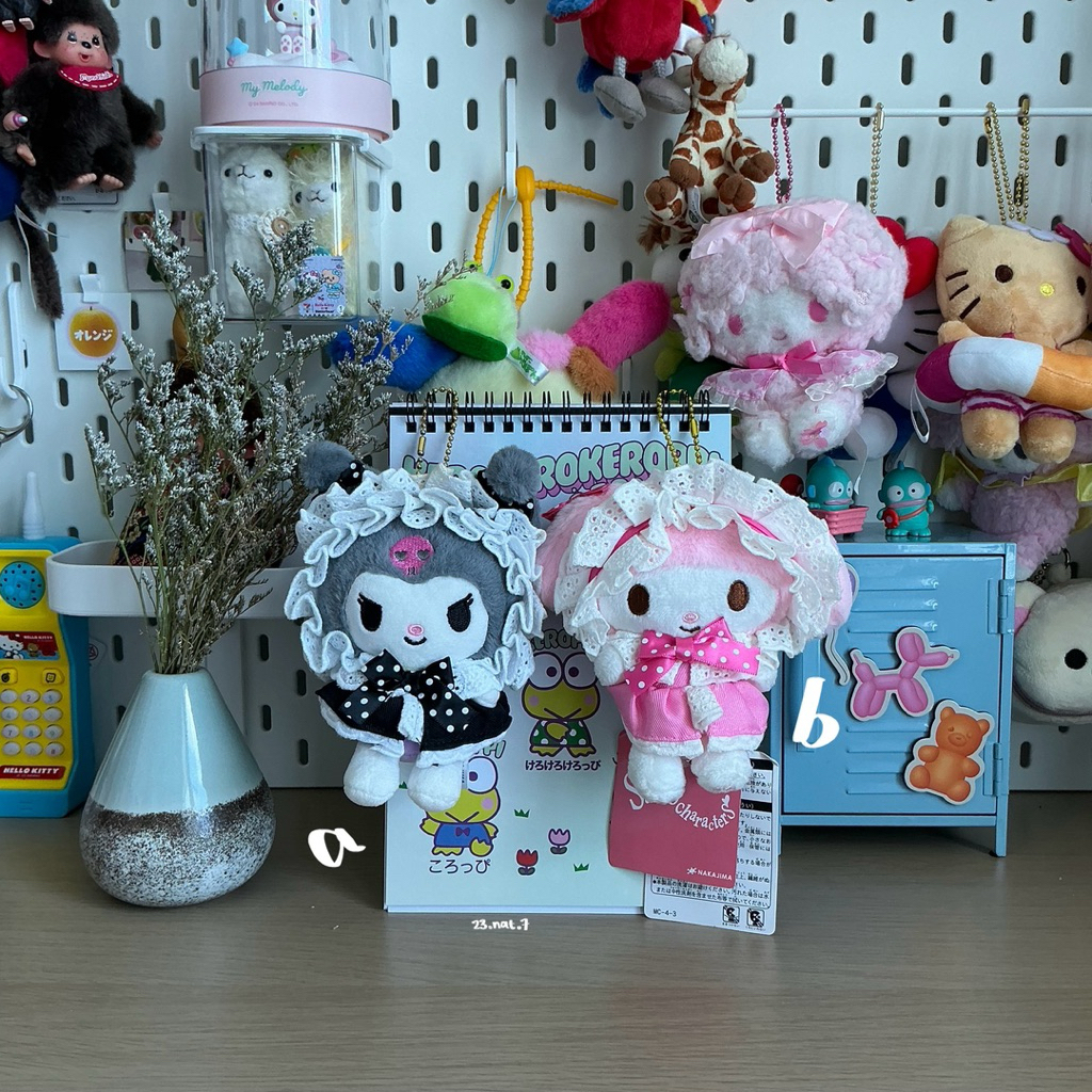 Sanrio 2022 Nakajima Corporation My Melody & Kuromi Lolita Polka-Dot Maid Dress Series Ganci Plush K