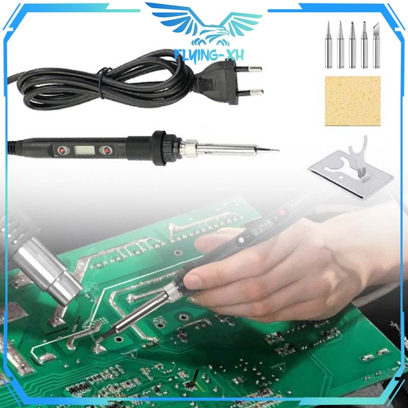 1set Solder Iron 80watt Solder Digital LCD Display Solder Iron Adjustable Temperature Solder Electri