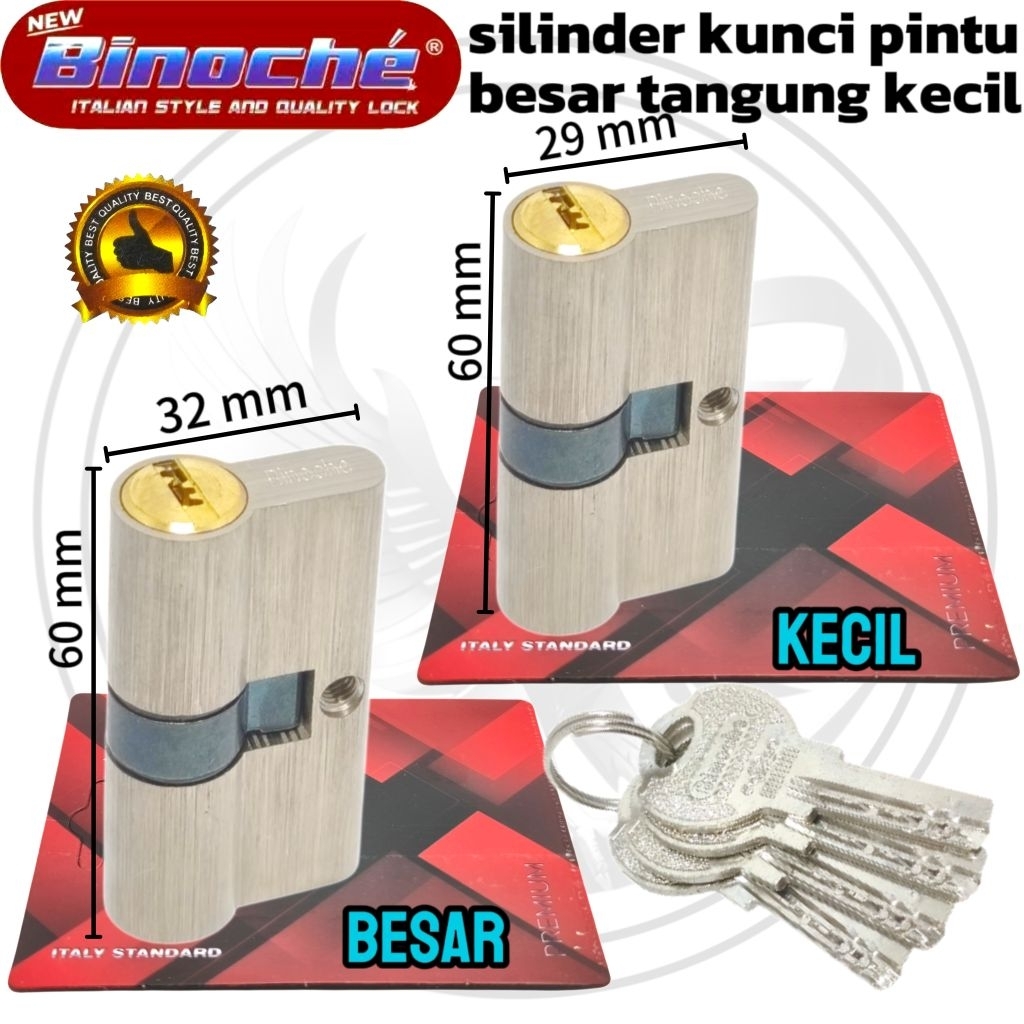 Binoche silinder kunci pintu besar dan kecil cylinder kunci kuningan
