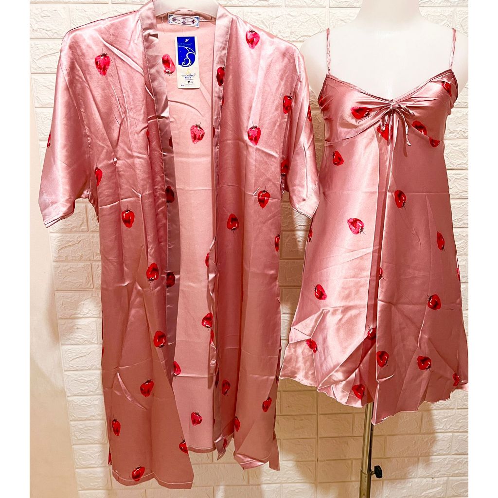 SET LINGERIE KIMONO SATIN