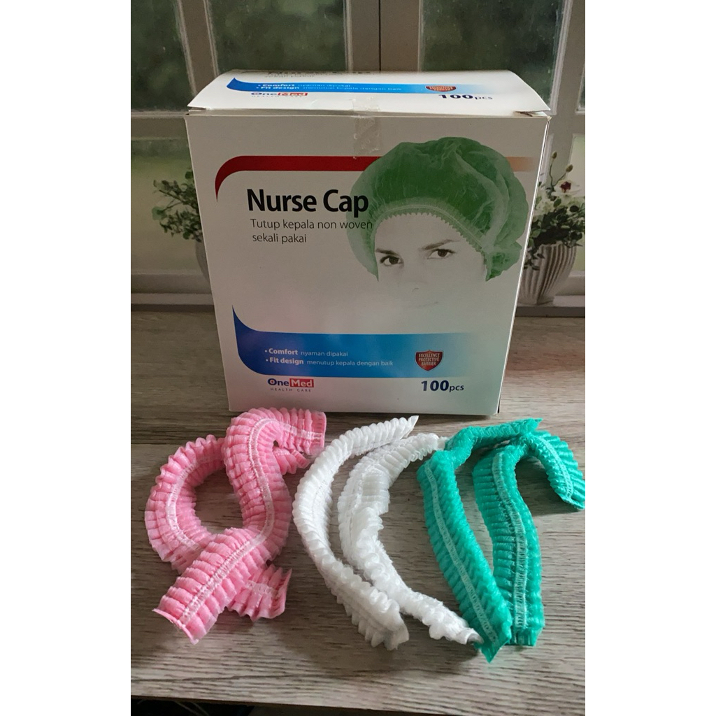 Nurse cap/surgical cap disposable/paket nurse cup/paket handseal warna biru