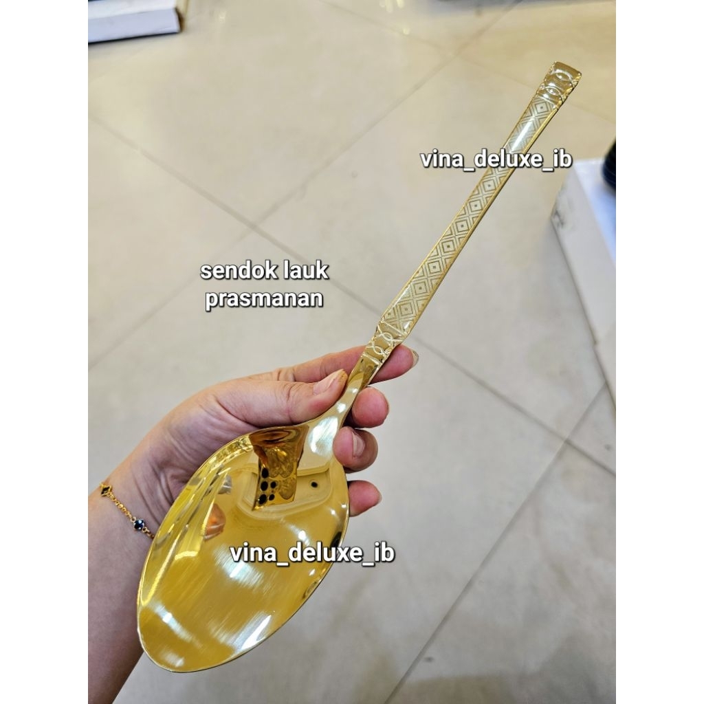 Sendok Lauk Prasmanan Stainless Gold