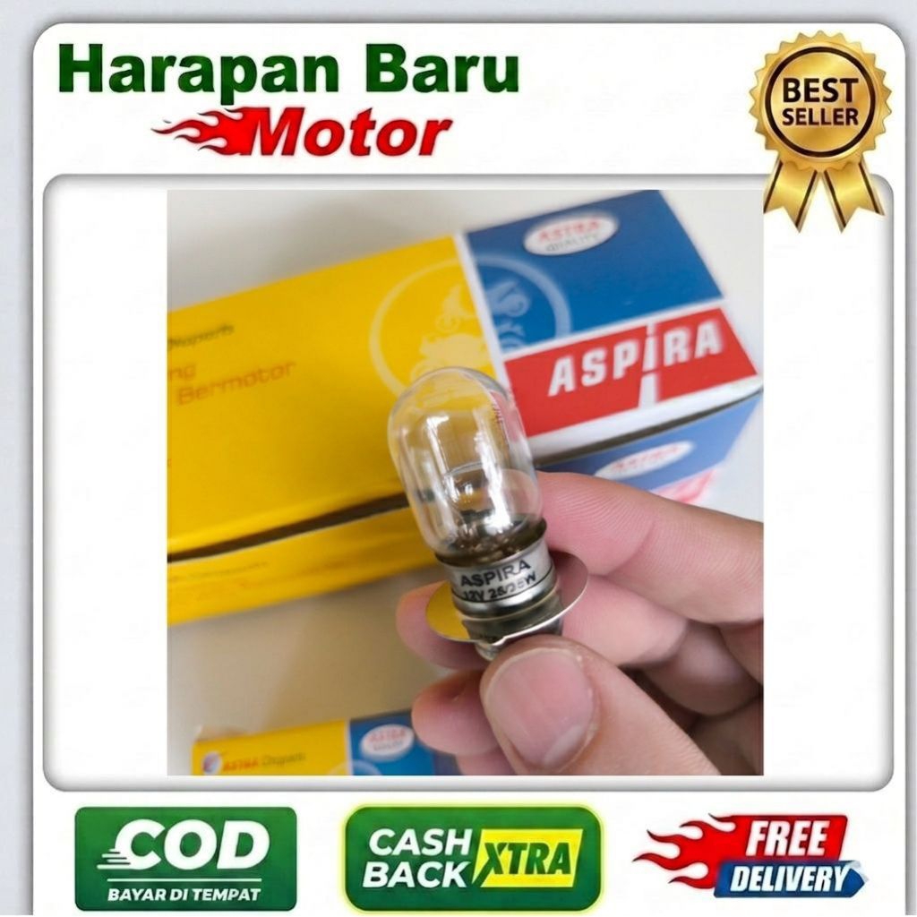 BOHLAM/LAMPU DEPAN ASPIRA UNTUK SEMUA MOTOR BEBEK DAN MATIC - HARAPAN BARU MOTOR