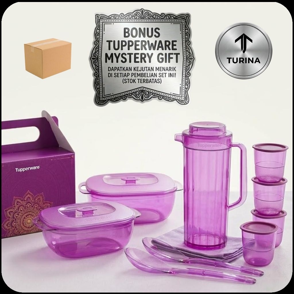TURINA Tupperware Crystal Set Mewah Best Seller Limited Edition Awet Seumur Hidup Wadah Saji Premium