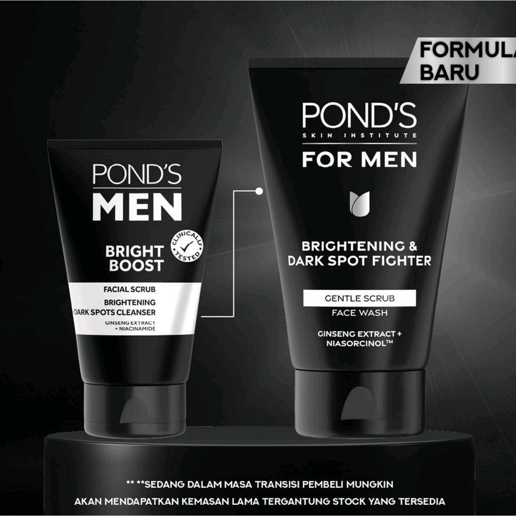 POND’S Skin Institute for Men Brightening & Dark Spot Fighter FACE SCRUB 100g- FACIAL SCRUB Pria Men