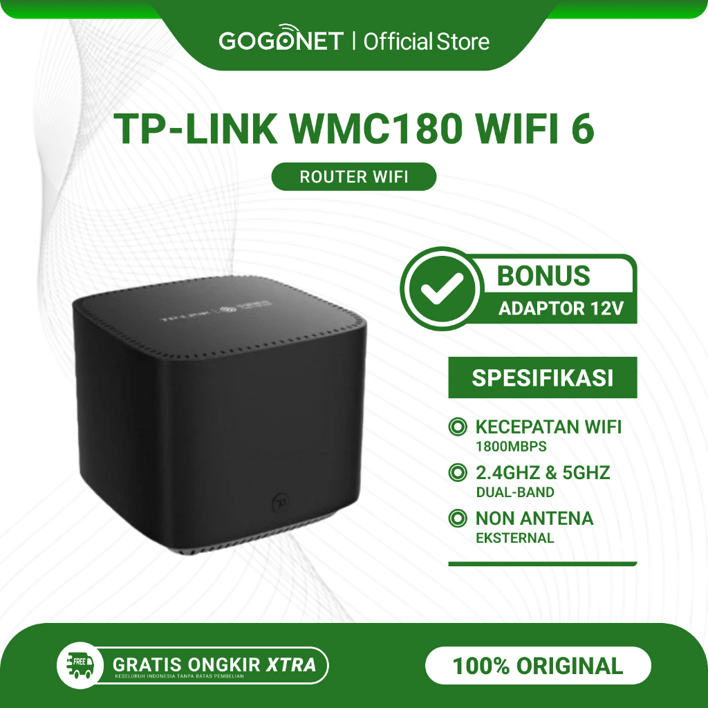 Tp-Link TL-WMC180 Wireless Router WiFi 6 Dual-Band 2.4GHz & 5GHz Bekas Original Bonus Adaptor