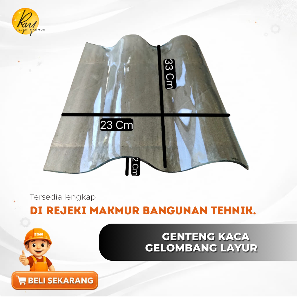 (100PC)Genteng Kaca Gelombang layur/Genteng kaca ngelayur/Atap genteng kaca/Genteng gelombang nglayu