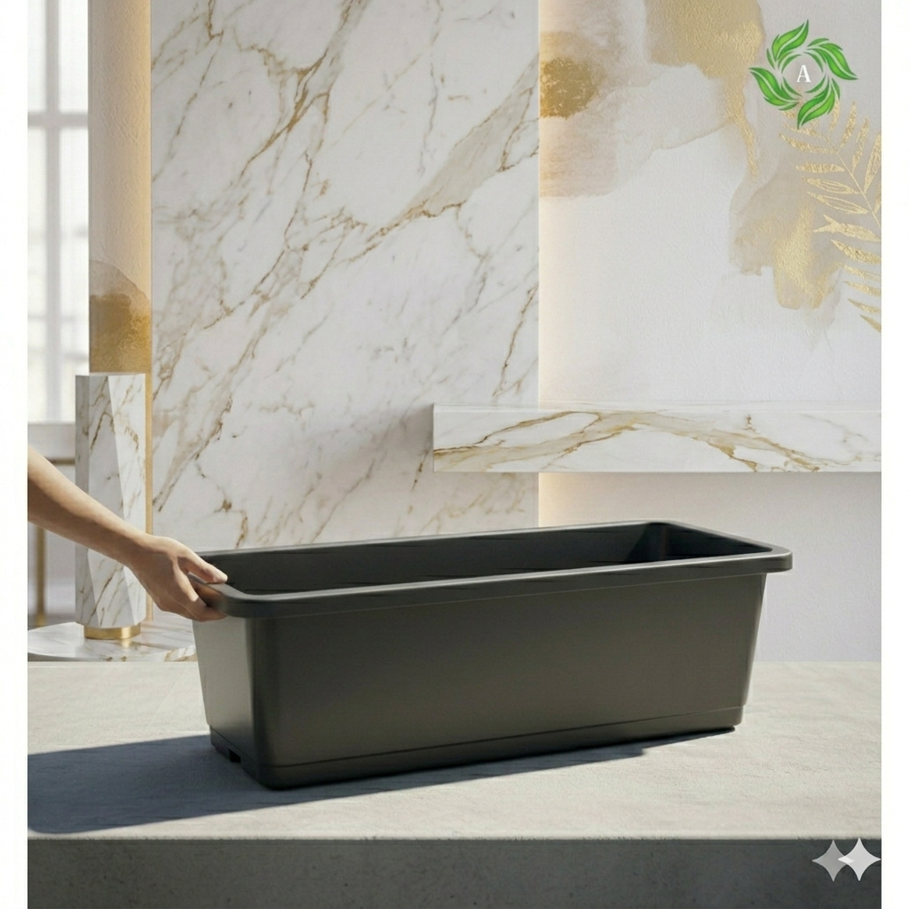 [BISA COD] Pot Tanaman Jumbo Persegi Panjang 90 CM - Pot SGP Grace 90 Hitam