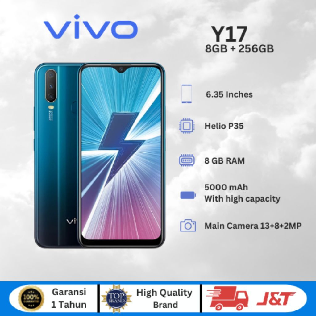 HP VIVO Y17 RAM 8GB ROM 256GB Handphone SMARTPHONE 4G LTE 6.5 inches Battery 5000 mAh HD