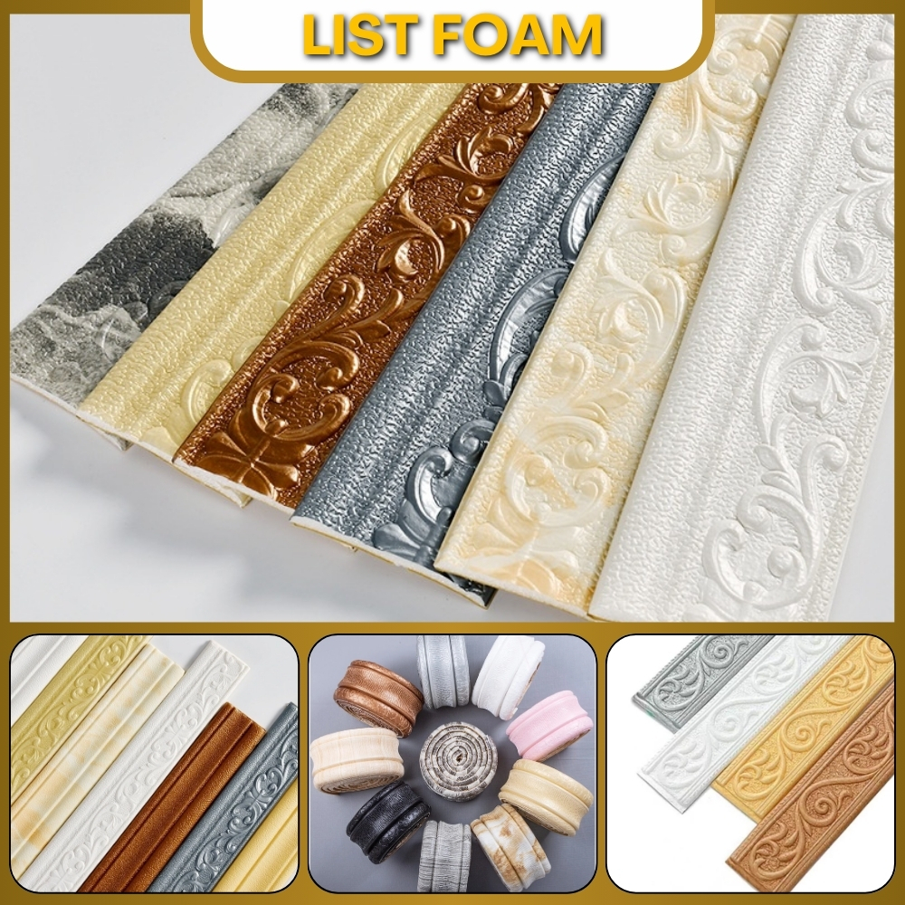 Sticker List Border Foam Moulding Pembatas Wallpaper Dinding Tebal Dengan Perekat Diri Waterproof
