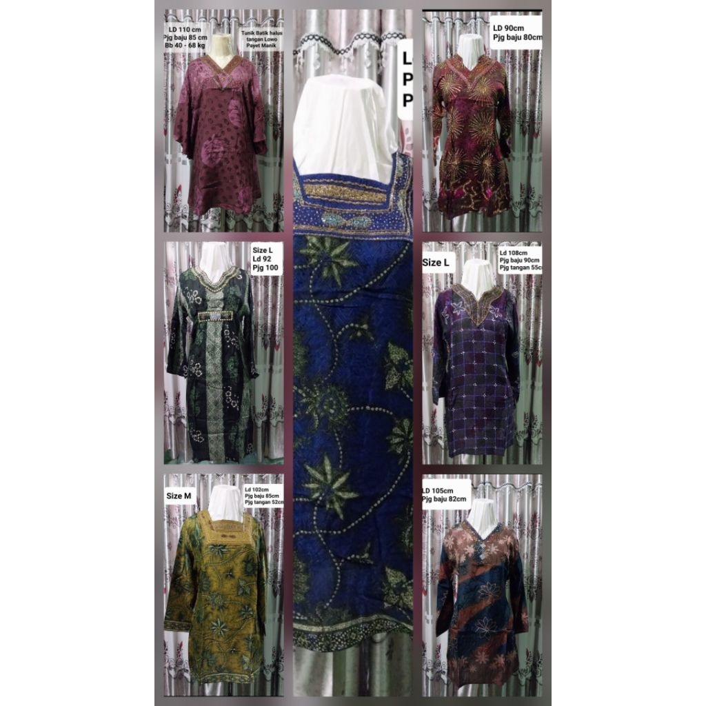Tunik batik wanita bahan doby embos