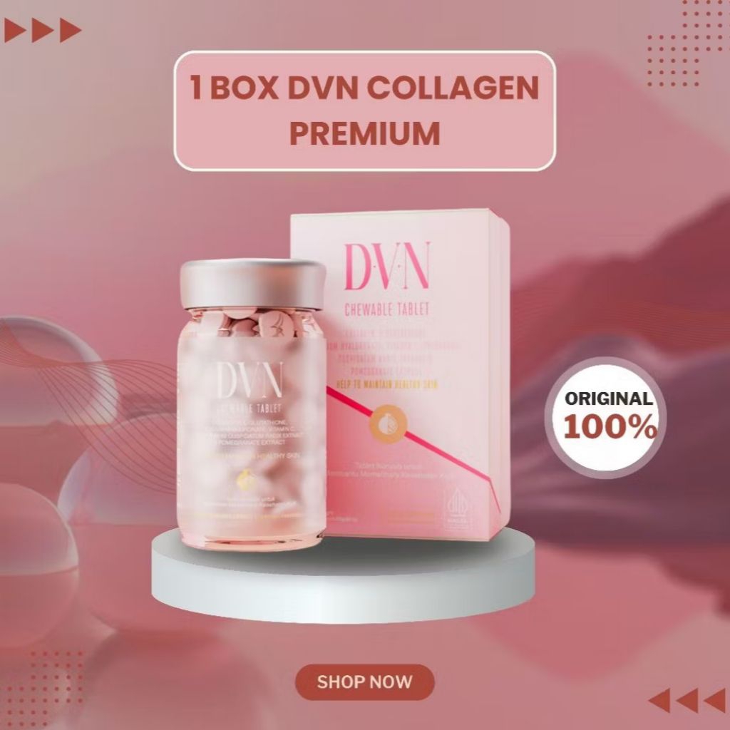 DVN COLLAGEN ORIGINAL WELLOUS ISI 60 TABLET HISAP 2X SEHARI PAGI MALAM HALAL DAN BPOM