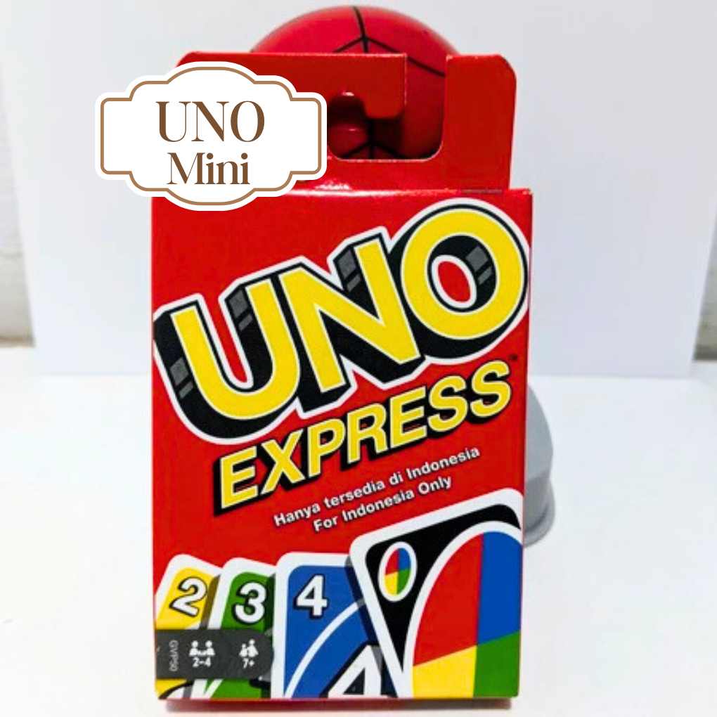 Kartu Mainan Edukasi Keluarga - Kartu UNO Mini Warna Merah, Tahan Lama & Mudah Dibawa