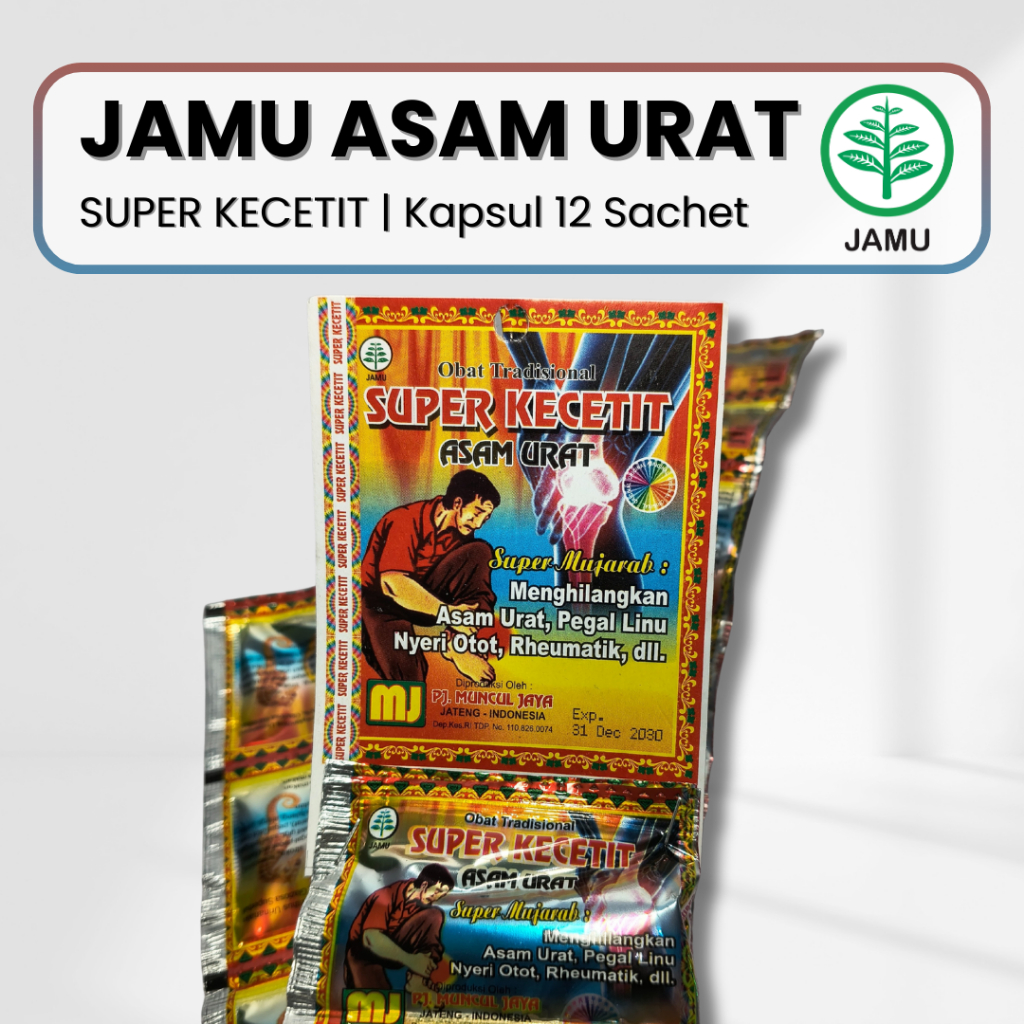 Jamu Super Kecetit Tradisional Kapsul Pegal Linu Asam Urat Original