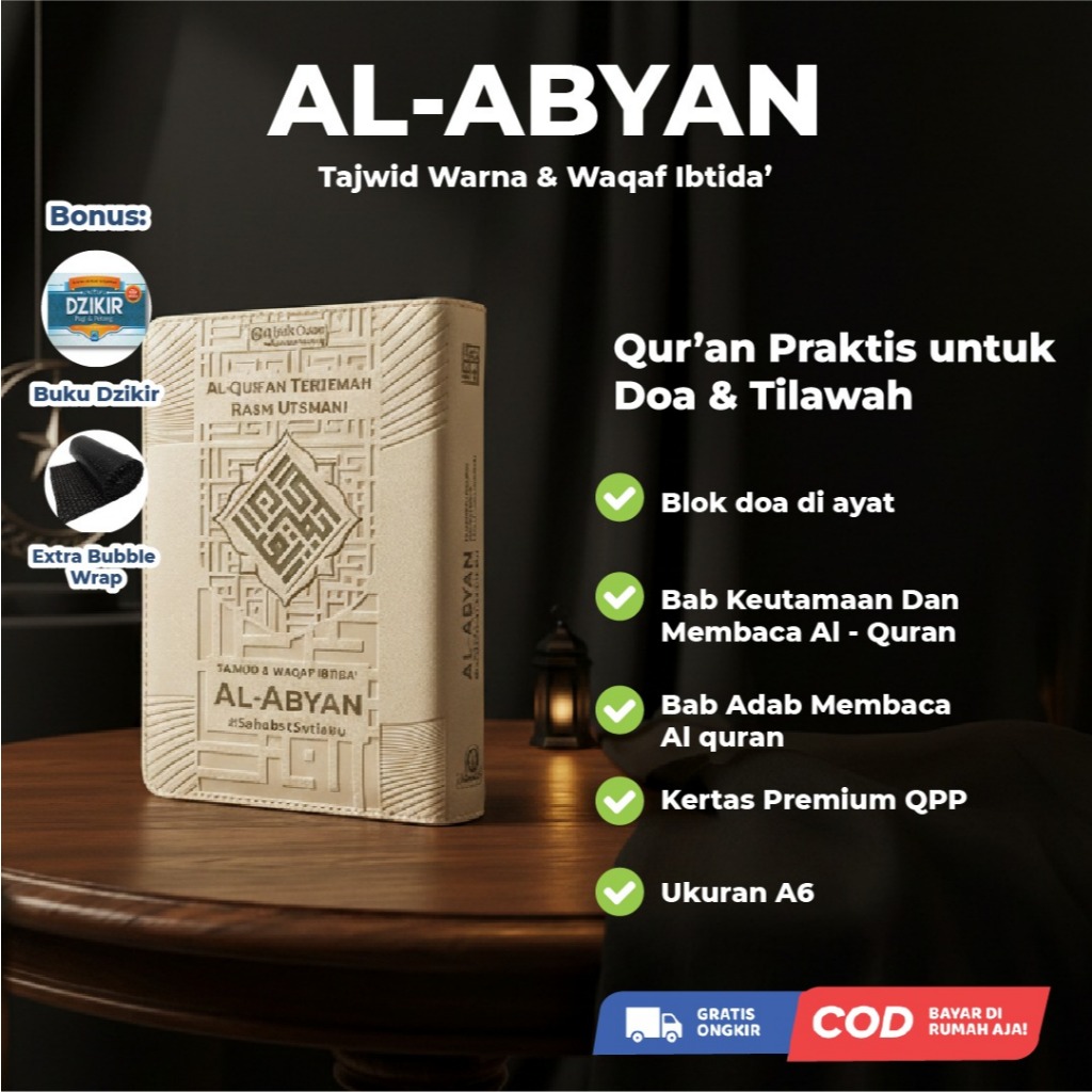 Al-Quran Terjemah Tematik Tajwid Warna Rasm Utsmani Waqof Ibtida AL ABYAN Jaket A6