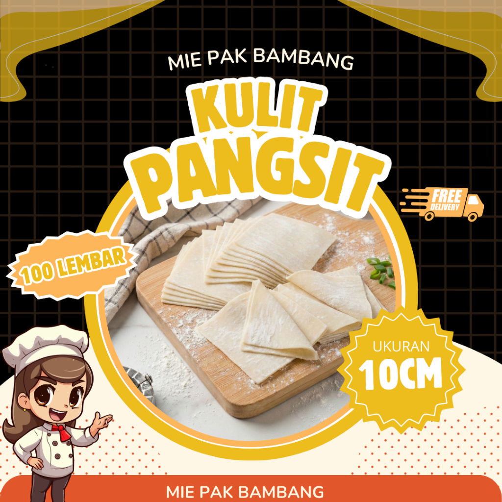Kulit Pangsit Dimsum Mentah Rebus Anti Sobek 10cm – Kulit Pangsit Goreng Isi 100 Lembar Tipis Lentur