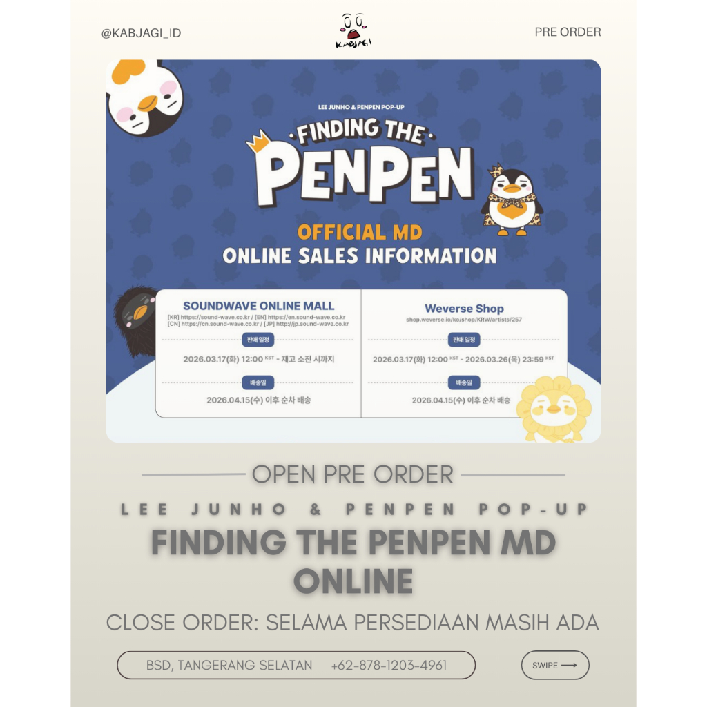[PO] LEE JUNHO & PENPEN POP-UP FINDING THE PENPEN MD ONLINE