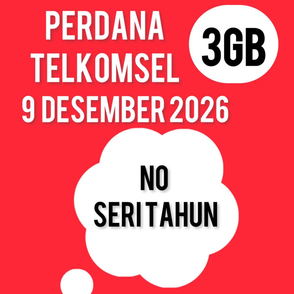 Perdana Telkomsel 3GB 11 DIGIT  NO SERI TAHUN