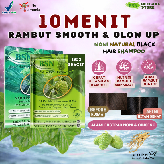 BSN Noni Shampoo isi 2 sachet | Shampoo terbaik atasi uban&ketombe